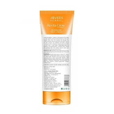 Jovees Herbal Revita Glow Vitamin C Face Wash For Glowing And Brightening Skin | Gentle Skin Hydrating & Rejuvenating Face Wash Cleanser with Kakadu Plum and Olives | For All Skin Types- 75g